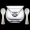 Glass Caviar Chiller Server Set with 2 Pieces 3.2 Inch Mother of Pearl Caviar Spoons