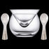 Glass Caviar Chiller Server Set with 2 Pieces 3.2 Inch Mother of Pearl Caviar Spoons