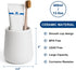 13.5oz 400ml, Bathroom Tumbler Cup Ceramic Reusable Toothbrush Cup Toothbrush Holder Adequate for Your Bathroom (White)