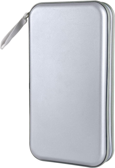 CD Case Holder, 80 Capacity Hard Plastic CD/DVD Wallet, Disc Storage Binder for Car, Home, Office, Travel (Grey)