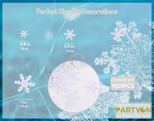 Christmas Snowflake Confetti Decoration - 1500pcs Snowflakes Frozen Party Confetti for Winter Wonderland Events