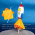 Spaceman Birthday Candle - Outer Space Theme Rocket Candle for Birthday Party