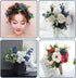 HUIANER 4pcs Artificial Blueberry with Stems, Lifelike Fruits for Valentine's Day DIY Bridal Bouquet Home Decoration