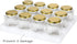 Encheng 16 oz Clear Hexagon Jars with Lids (Golden), Mason Jars for Honey, Foods, Jams, Liquid, Spice Jar, 12 Pack