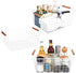 LeleCAT Large White Wire Baskets with Wooden Handles for Storage, Organizer Baskets for Cabinets, Closets, Kitchen