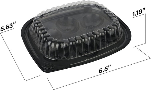 MT Products Clear Deviled Egg Containers, Holds 6 Eggs, Durable Egg Platter Tray, Pack of 12