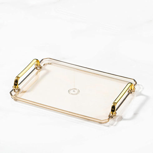 Generic Acrylic Serving Tray with Handles Ottoman Coffee Table Tray, Decorative Trays for