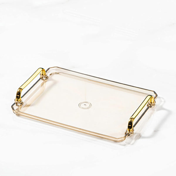 Generic Acrylic Serving Tray with Handles Ottoman Coffee Table Tray, Decorative Trays for