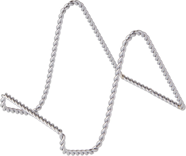 Bard's Twisted Silver-toned Wire Easel Stand, 4" H x 3.5" W x 5.5" D