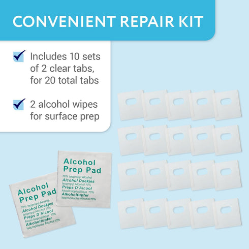 IMPRESA Vertical Blind Repair Tabs Kit, 20 Clear Stick-On Sets & 2 Alcohol Wipes