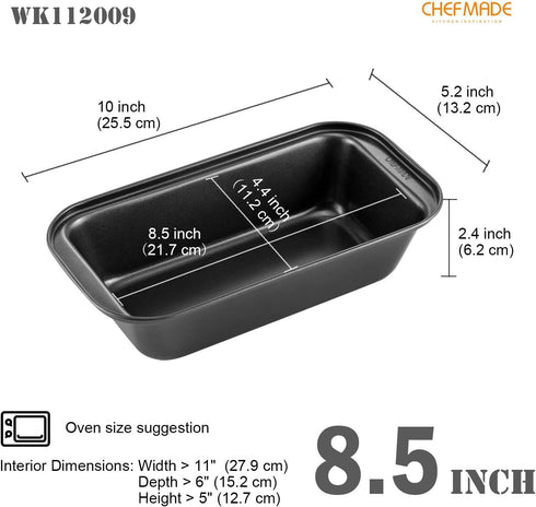 CHEFMADE Bread Loaf Pan, Nonstick Meatloaf Medium Pan, 4.5" x 8.5", Set of 2 by CHEFMADE