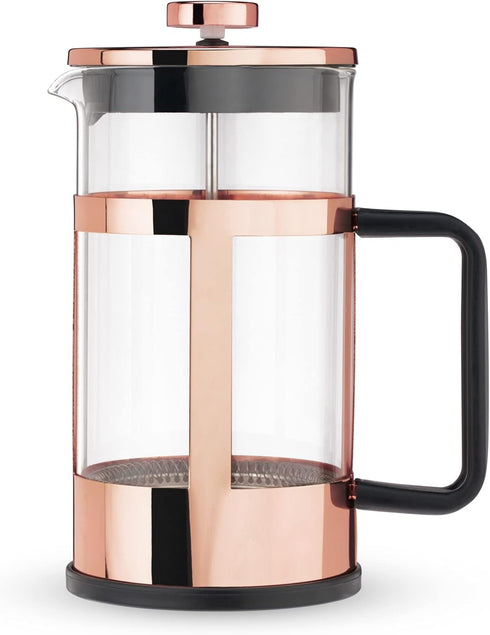 Pinky Up Piper 34 oz Rose Gold Tea Press Pot, French Press for Loose Leaf Tea and Coffee