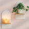 Boho Wall Candle Holder Decor: Mid Century Candle Sconces Set of 2
