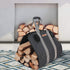 Heavy Duty Indoor Firewood Log Carrier Tote, Oxford Canvas Fabric, Foldable with Padded Handles, Large Capacity