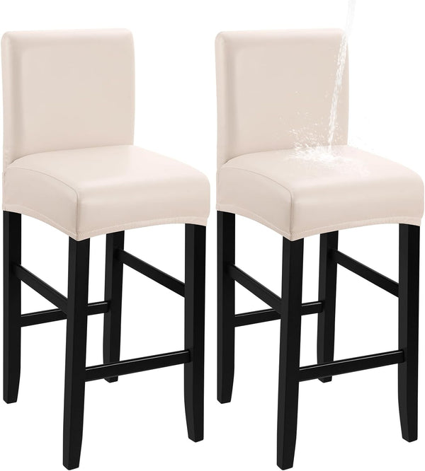 YISUN Waterproof Bar Stool Covers, Pu Leather Counter Chair Cover Removable Washable