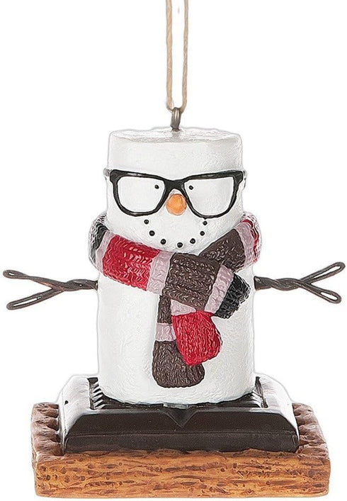 Smores Hipster with Retro Glasses, Resin Stone Christmas Ornament