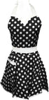 Wrapables Adjustable Flirty Hostess Apron with Black Polka Dots