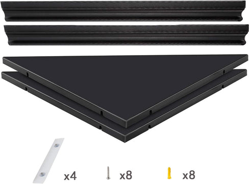 evron 2 Pack) Wall Mount Corner Shelf,Easy to Install Metal Front Floating Corner Shelves with Self-Adhesive Tapes