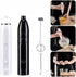 Coffee Whisk Foam Mixer with Stainless Steel Stand, Handheld Electric Milk Frother for Latte and Hot Chocolate