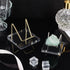 FINGERINSPIRE Acrylic Stone Display Stand - 2x2x1.6inch Square Base with Platinum Iron Arm for Gemstones