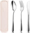 HANSGO 3PCS Portable Utensils Set with Case, Travel Cutlery Set, Reusable Stainless Steel for Lunch Camping
