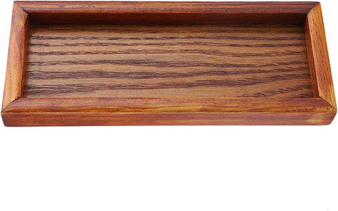 Wooden Serving Tray, Rectangle Wooden Tea Tray for Fruit, Snack, Candy, Coffee Table Organizer