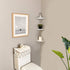 7-Inch Set 2, WELLAND Floating Corner Shelves of Wall Mounted Storage Shelf with White Finish for Bedroom, Living Room