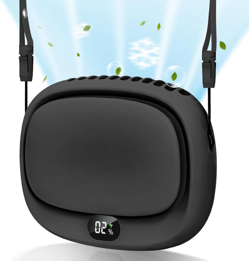 Portable Neck Fan, Mini Handheld USB Rechargeable Fan, 5 Speed Adjustable, Hands Free Wearable Fan (Black)
