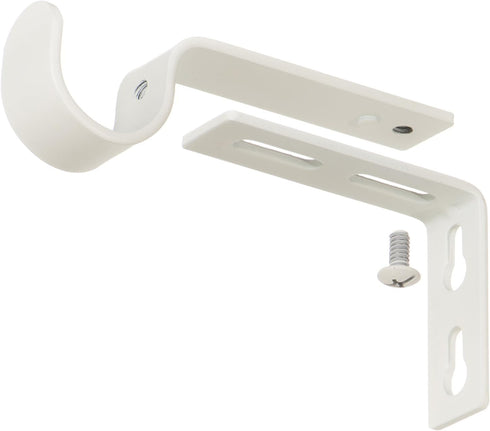 Ivilon Adjustable Brackets for Curtain Rods - Set of 2 for 7/8 or 1 Inch Rods - Ivory