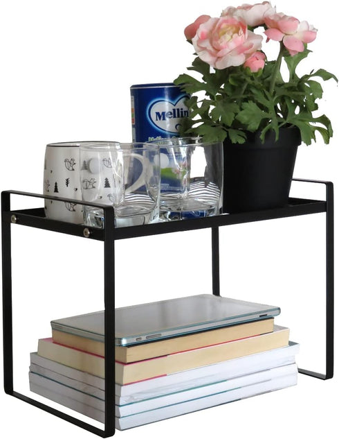 Cabinet Shelf, 13" Kitchen Counter Shelf, Metal Wire Stackable Spice Rack for Kitchen Pantry Bathroom Storage