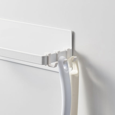 Clothes Magnet Hanger Storage Rack | Small Hanging Organizer, Steel, Laundry, One Size, White