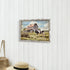 Rustic Barn Framed Wall Art: Vintage Rural Scene Artwork, Farm Cow Print, Wooden Painting for Living Room Bedroom