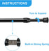 2 Pack Tension Curtain Rod - 15.7-28 Inch Adjustable Spring Loaded Rods for Windows, Black
