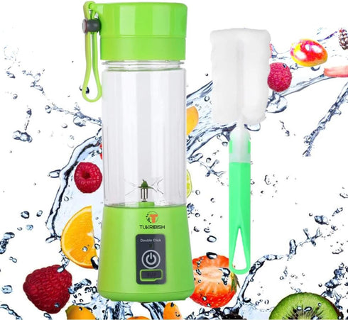 Portable Green Blender for Shakes and Smoothies, Cordless Mini Travel Fruit Juicer Cup Mixer, USB Rechargeable