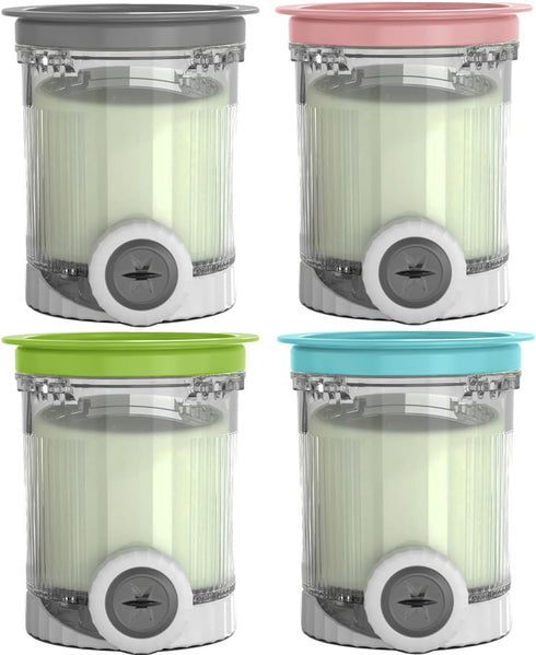 AUMUA 4 Pack Ice Cream Pints and Lids Compatible with Ninja NC701 NC700