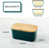 Hasense Large Ceramic Butter Dish with Lid, Green Airtight Butter Container for Countertop, Easy Clean Dishwasher Safe
