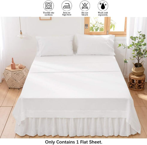 55% 45% 1-Piece BISELINA Linen Sheet French Flax Flat Sheet Only Euro Linen Cotton Basic Style Solid Color Soft