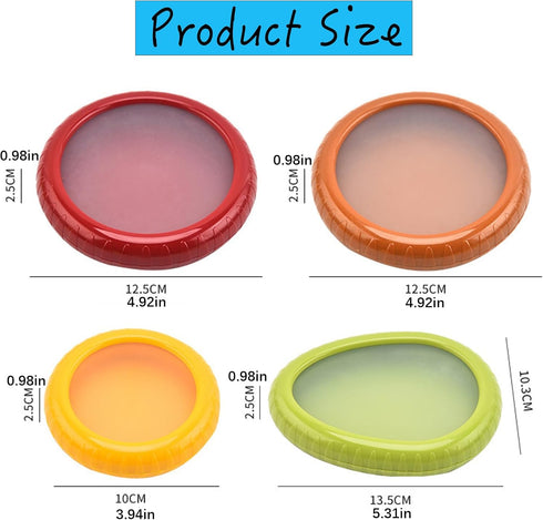 Set 4 Winb of Reusable Fruit and Veggie Savers - Ideal for Avocados, Tomatoes, Apples, Garlic, Onions, and More