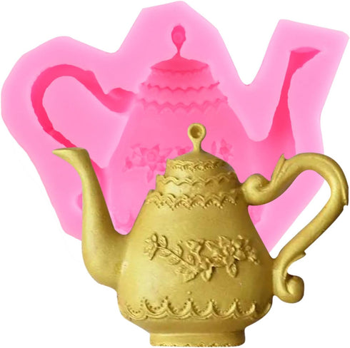 Teapot Silicone Fondant Molds for Birthday Party Cake Decorating, Cupcake Topper, Gum Paste & Chocolate Candy