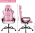 Pink Gaming Chair, Ergonomic High Back Video Game Chairs Racing Style with Lumbar Support, Headrest & Arms Gaming Chair