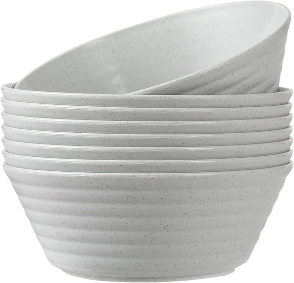 Cereal Bowl Set of 8, 36 Ounces Unbreakable Wheat Straw Bowls, Microwave Dishwasher Safe for Kitchen, Cereal, Salad,