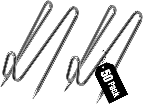 1InTheOffice Panel Wall Wire Hooks, Silver Wall Hooks for Fabric Panel Cubicle, 50 Pack