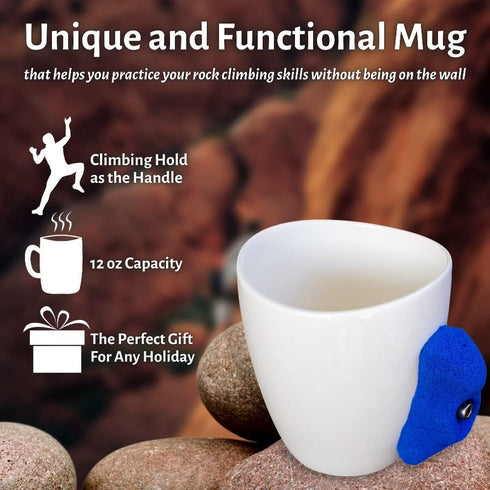 Dubbs Hardware Rock Climbing Mug, Climber Hold Mug, Mountain Climbing Accessories and Gifts, Great Training for Grip