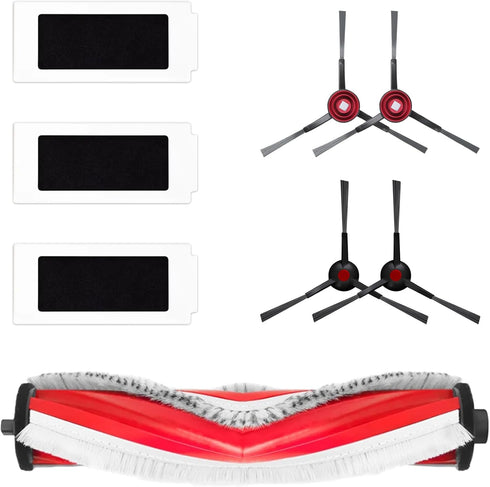 Yeedi Buddy Kit for C12 Series Robot Vacuum, Anti-Tangle Main Brush * 1pc, Side Brush * 4pcs, Filter * 3pcs
