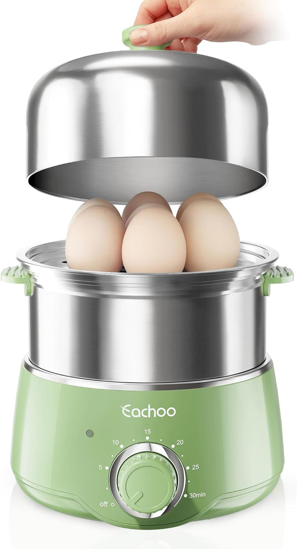 CACHOO Hard Boiled Egg Cooker - 14-Egg Rapid Stainless Steel Egg Boiler with