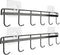 YiZhi Adhesive Wall Hooks Rack, Space Saving Kitchen Rail with 6 Hooks, No Drilling Wall Mounted Accessory Hanger, Pack
