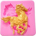 2Pcs Small Size Horse Fondant Mold - Silicone Chocolate Candy Gum Paste Cake Decorating Tool, Pink