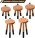9" (10" Rubber Wood Round Plant Stand |Dip Dyed Black Stool, Wood Riser |Milking Stool H)