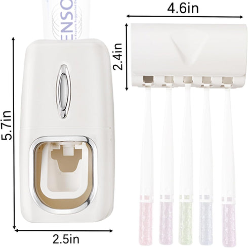 Set, Toothbrush Holder and Toothpaste Dispenser Automatic Toothpaste Squeezer Dispenser, Dispenser Toothpaste Squeezer