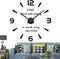 VANGOLD Oversized Wall Clock, Decorative Wall Clocks for Living Room Decor, Battery Operated, Black